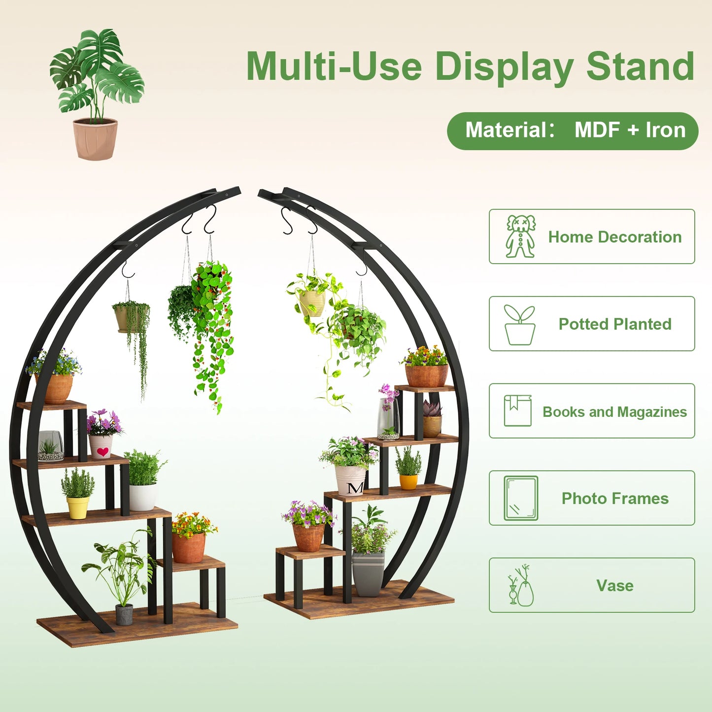 5 Tier Plant Stand 2 Pack Half Moon