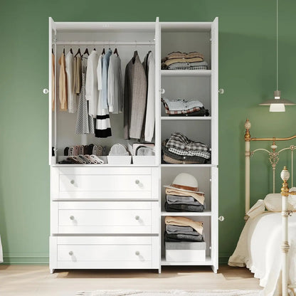 71" Wooden Armoire with Drawers
