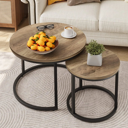 Set Of Two Round Nesting Coffee Tables