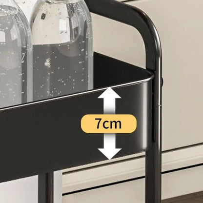 3-Tier Rolling Cart w/Wooden Tabletop