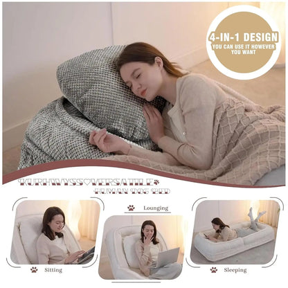 Foldable 5 Positions Adjustable Backrest Sofa Bed
