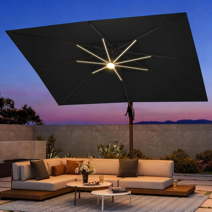 9 X 12 FT Umbrella with Led Lights and Base