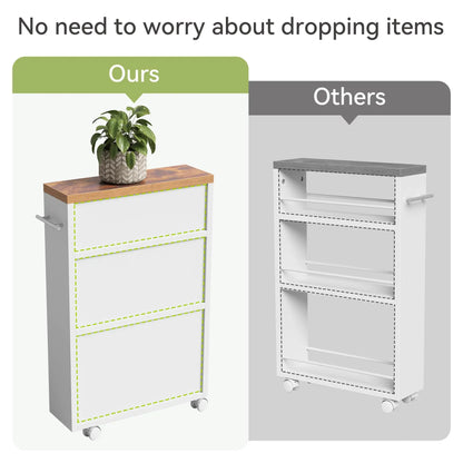4-Tier Slim Storage Cart with Handle