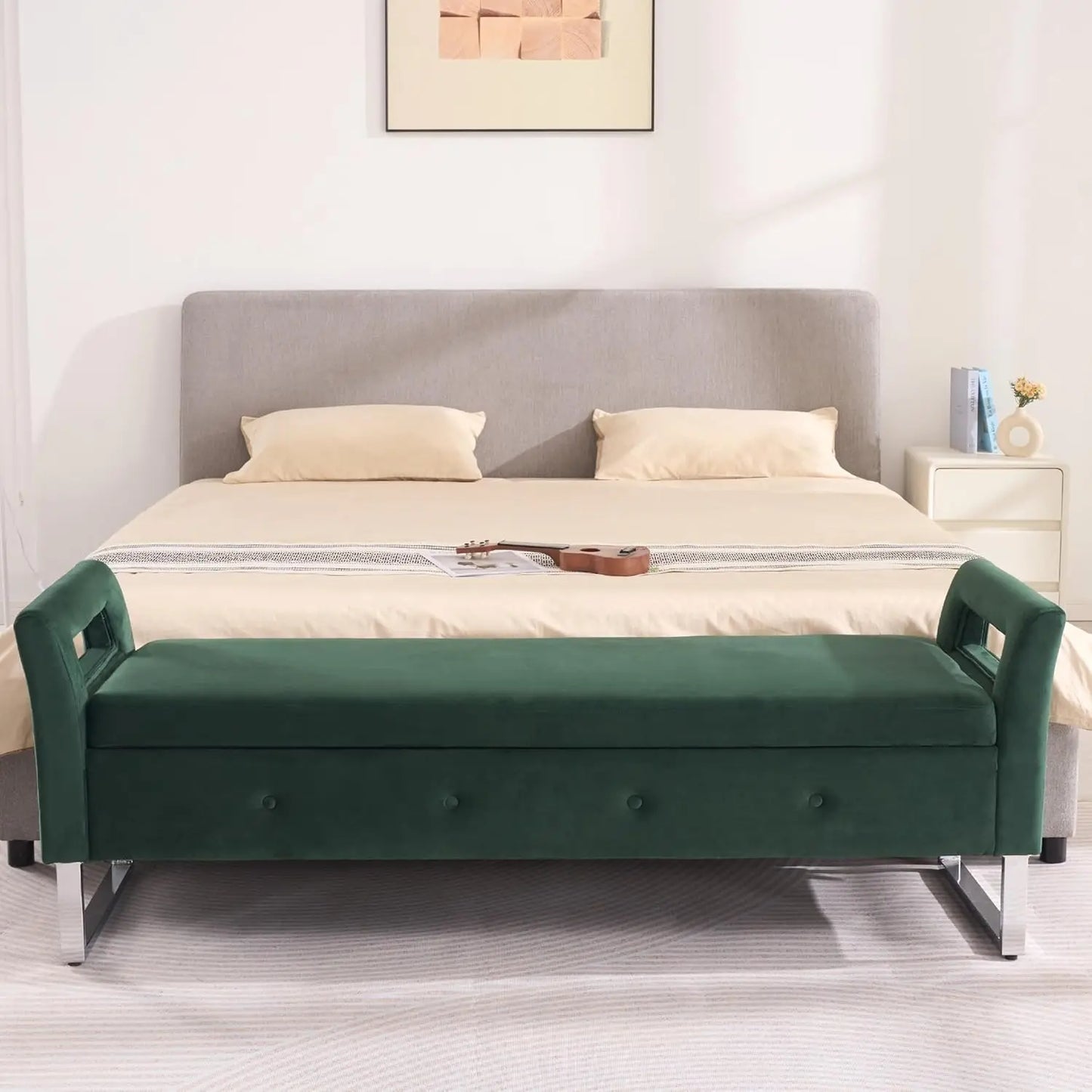 Ottoman with Storage Bench for  End of Bed