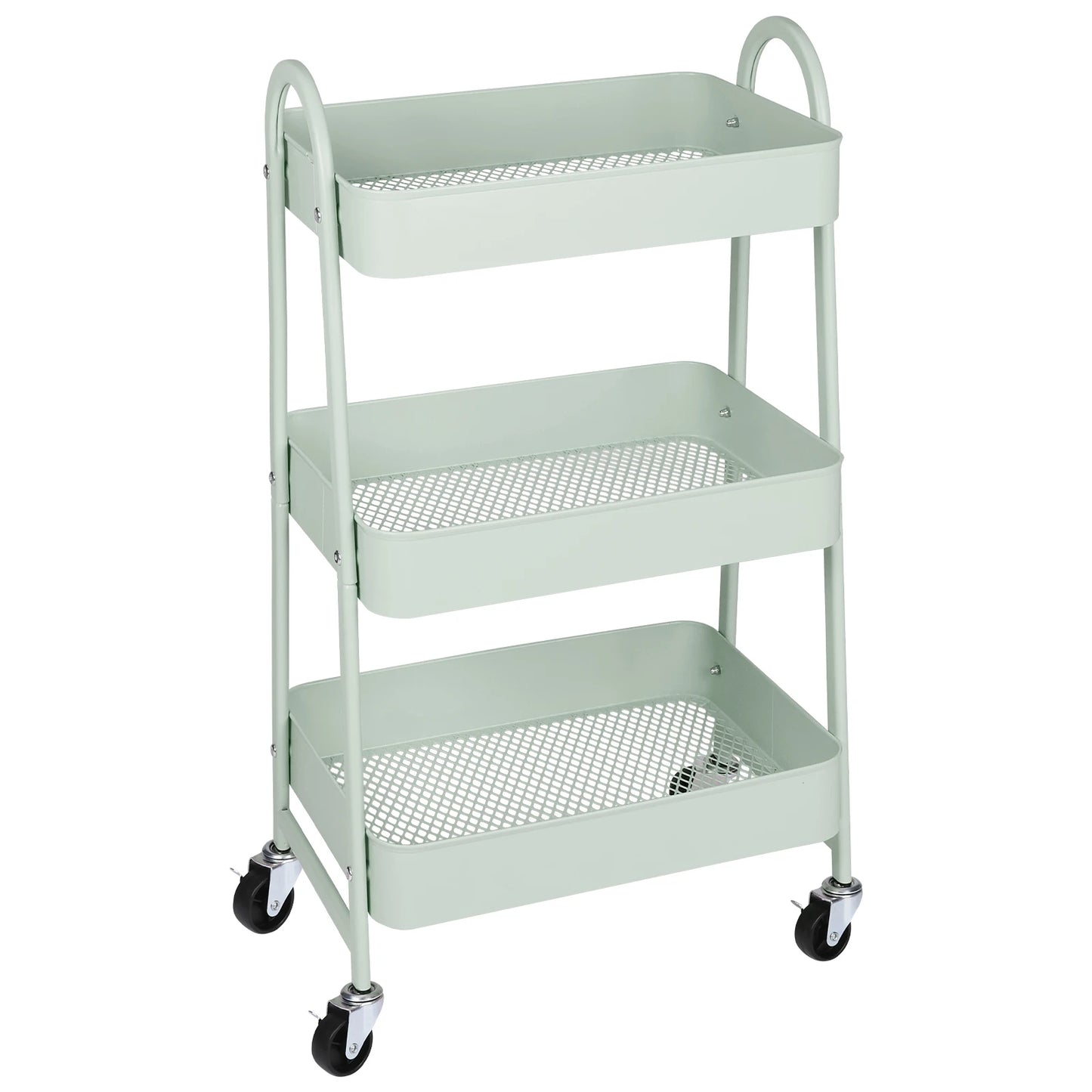 3 Tier Metal  Cart with Lockable Wheels