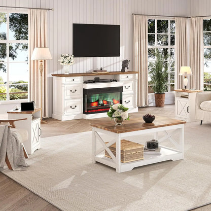 3-Piece Farmhouse Living Room Table Sets