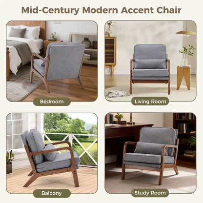 Mid Century Modern Solid Wooden Frame Chair