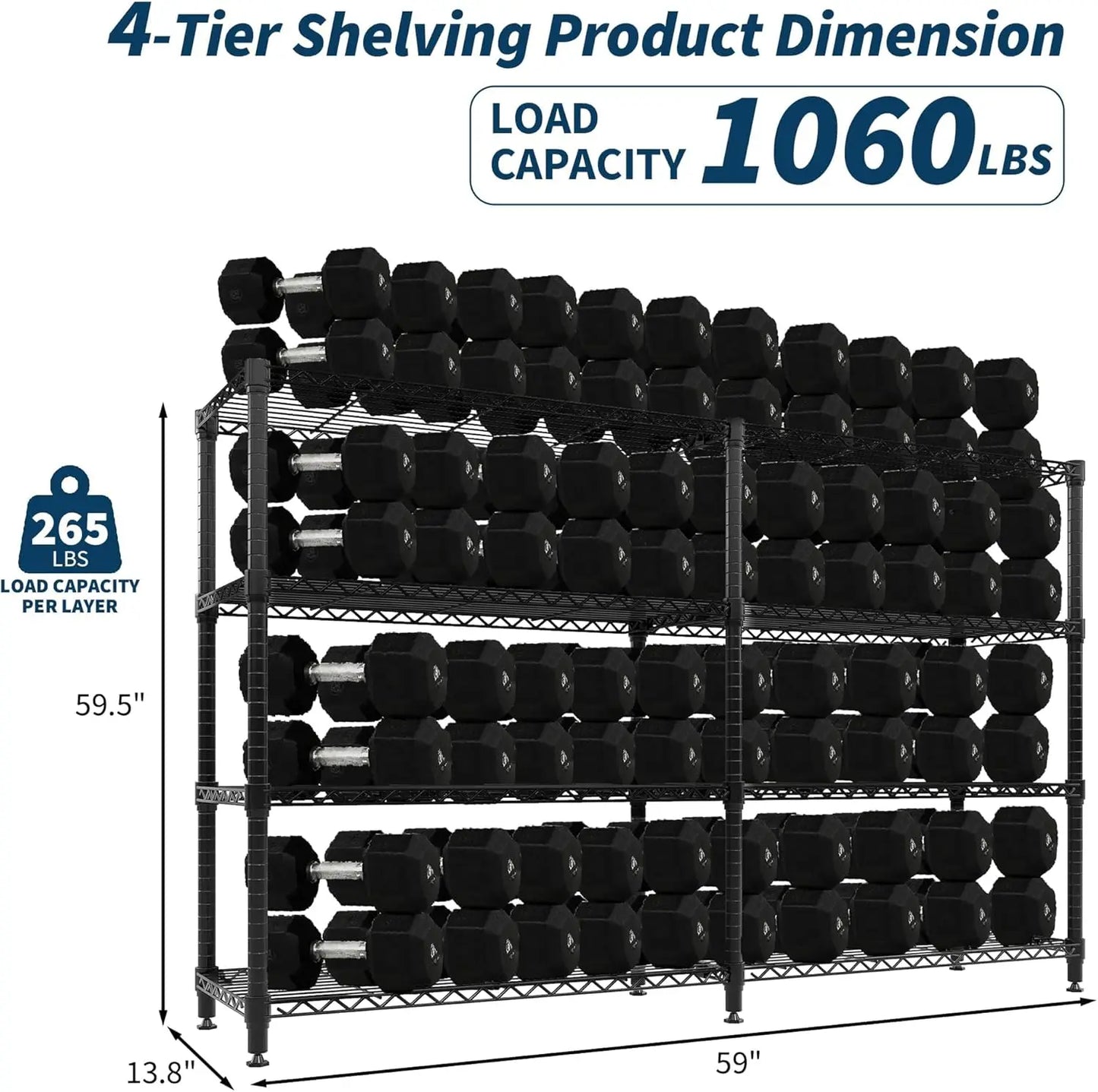 Heavy Duty Metal Shelving Unit 4-Tier Shelves