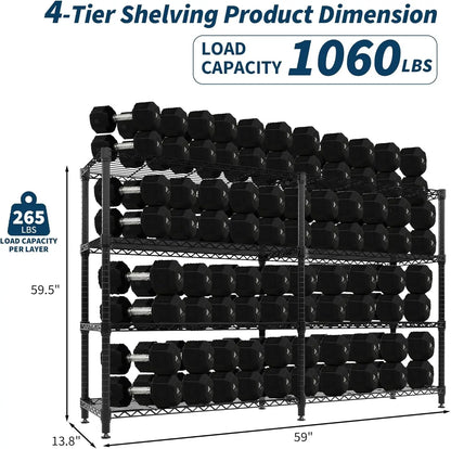 Heavy Duty Metal Shelving Unit 4-Tier Shelves