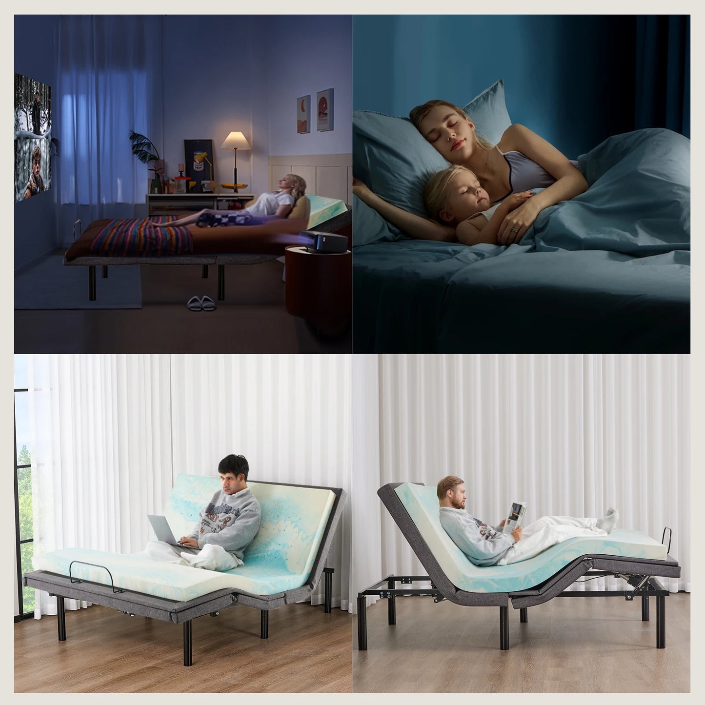 Queen Size Bed Ergonomic Electric Adjustable Bed Frame