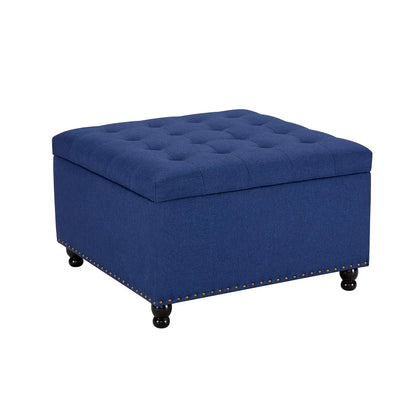 Tufted Large Square Storage Ottoman Bench