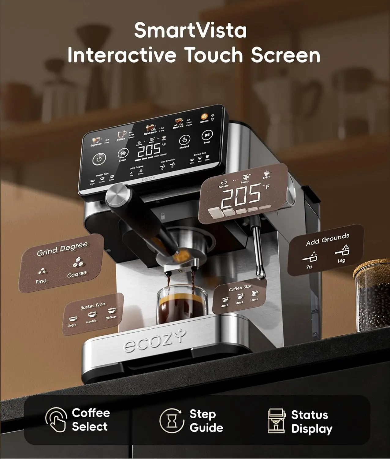 4-in-1 Espresso & Coffee Maker with Milk Frother