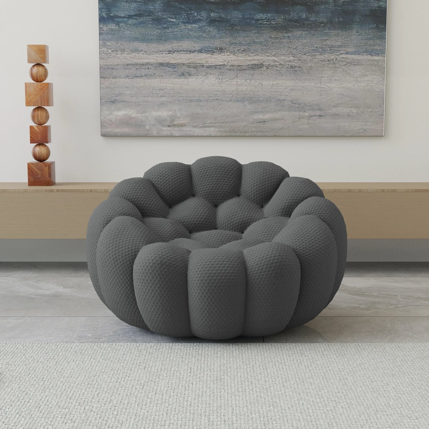 Oversized Football-Shaped Boneless Bubble Chair