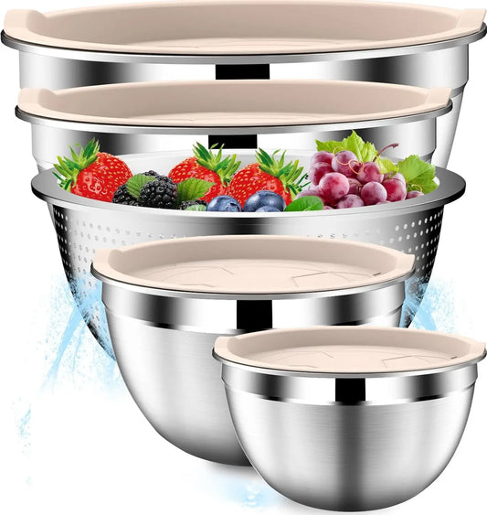 Stainless Steel Mixing Bowls with Lids