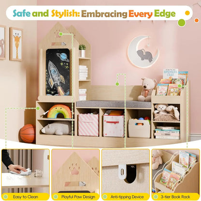 Kids Bookshelf with Reading Nook
