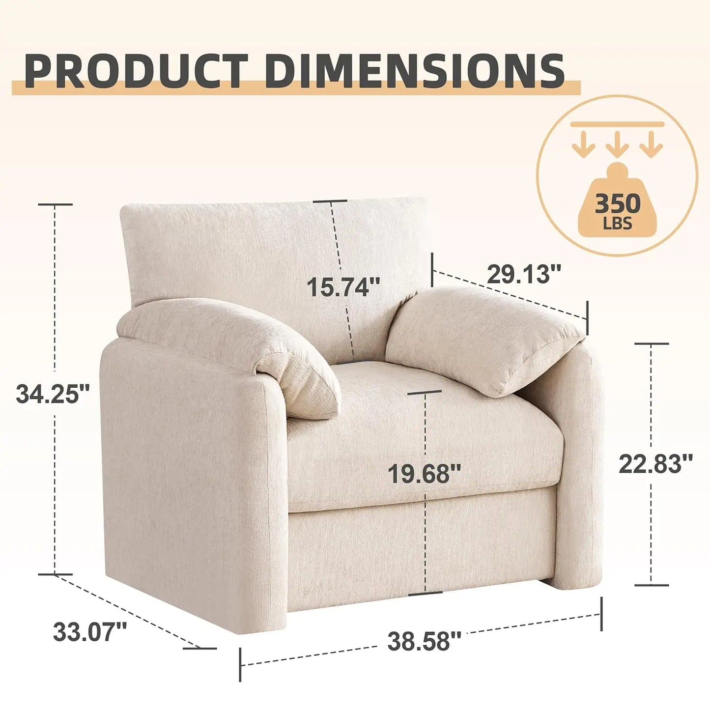 Chenille Oversized Armchair