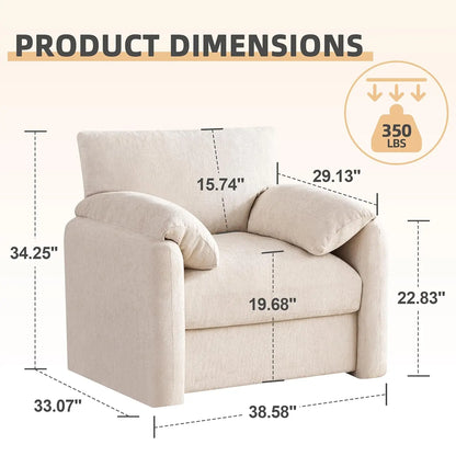 Chenille Oversized Armchair