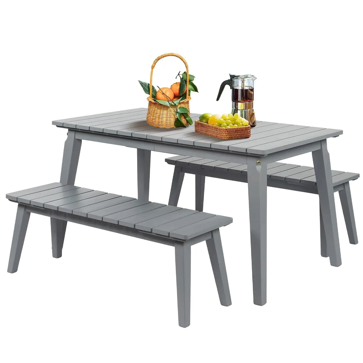 Weather-Resistant Outdoor Dining Table & Bench
