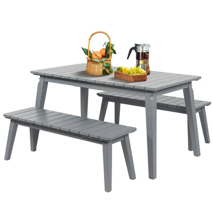 Weather-Resistant Outdoor Dining Table & Bench