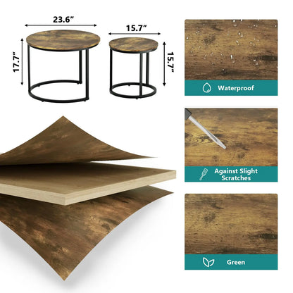Set Of Two Round Nesting Coffee Tables