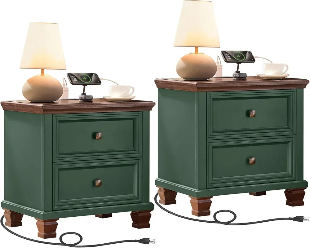 Rustic Vintage  End Table with Wood Legs