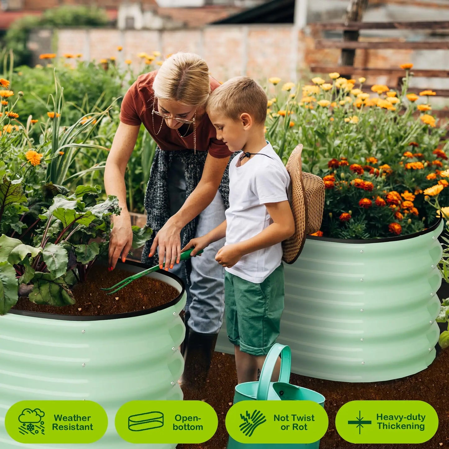 2-Pack Oval Galvanized Raised Garden Bed