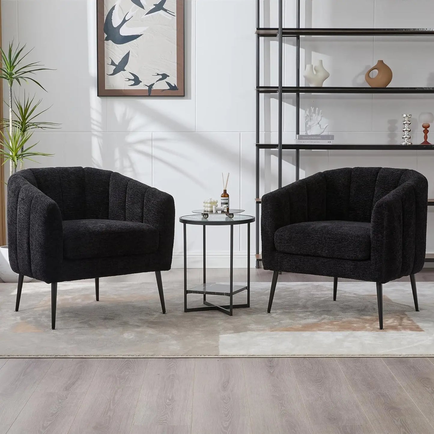 Modern Chenille Small Loveseat Metal Legs