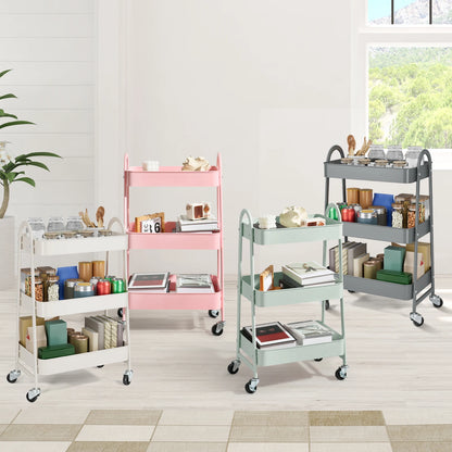 3 Tier Metal  Cart with Lockable Wheels