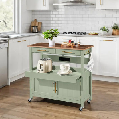 36in Large Rolling Kitchen Island Cart
