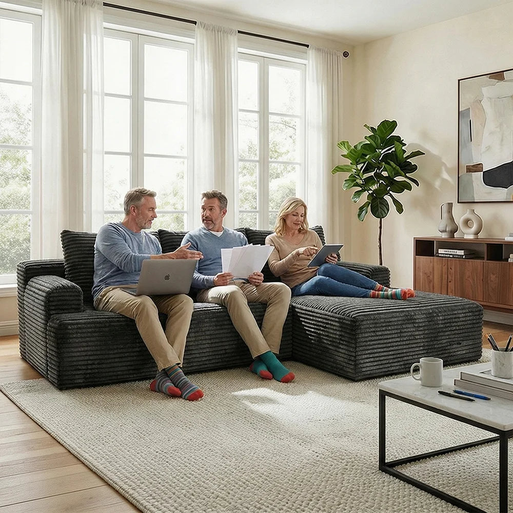 Space Saving L-Shaped Corner Sectional Sofa