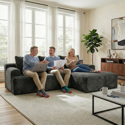 Space Saving L-Shaped Corner Sectional Sofa