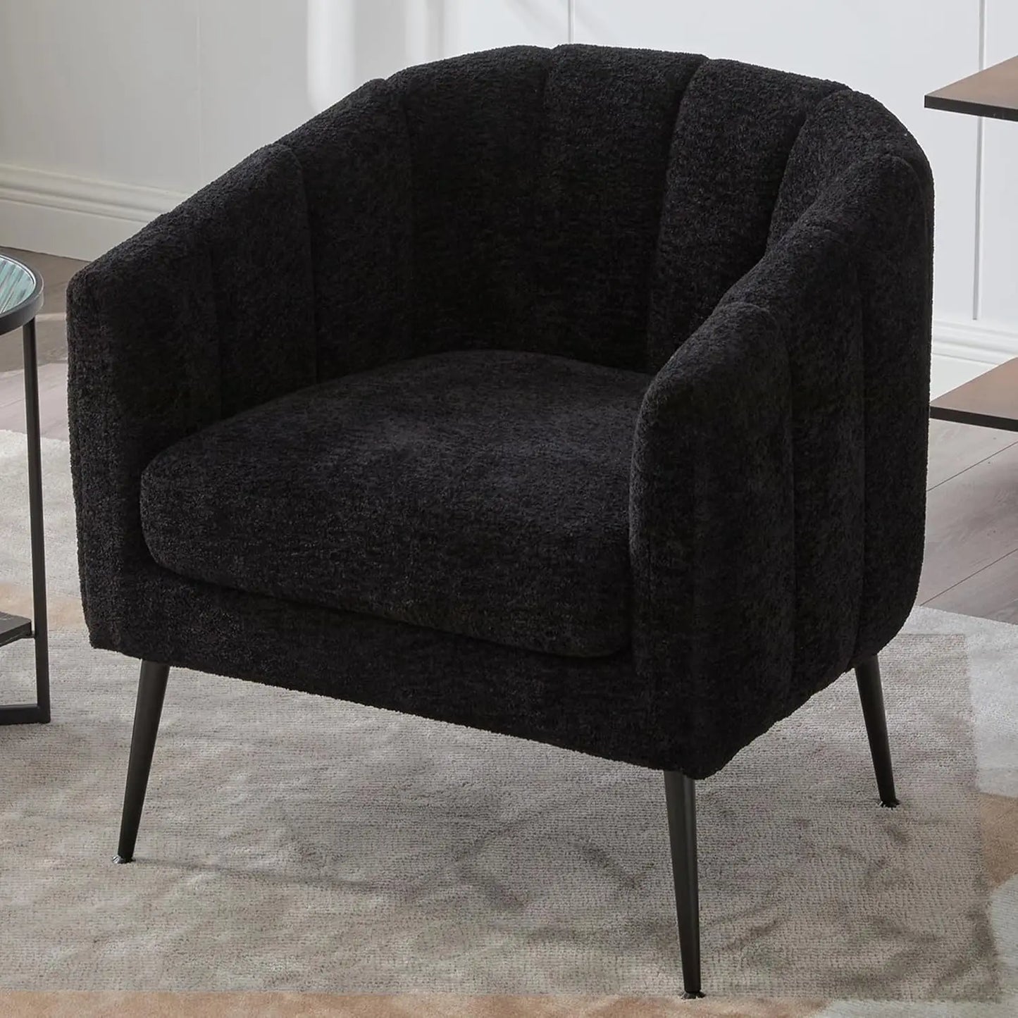 Modern Chenille Small Loveseat Metal Legs