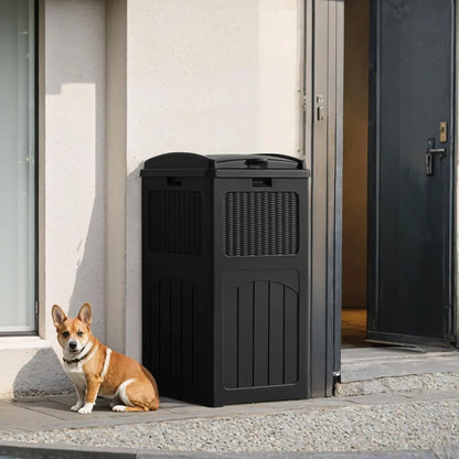 30 Gallon Resin Outdoor Garbage Can with Lid