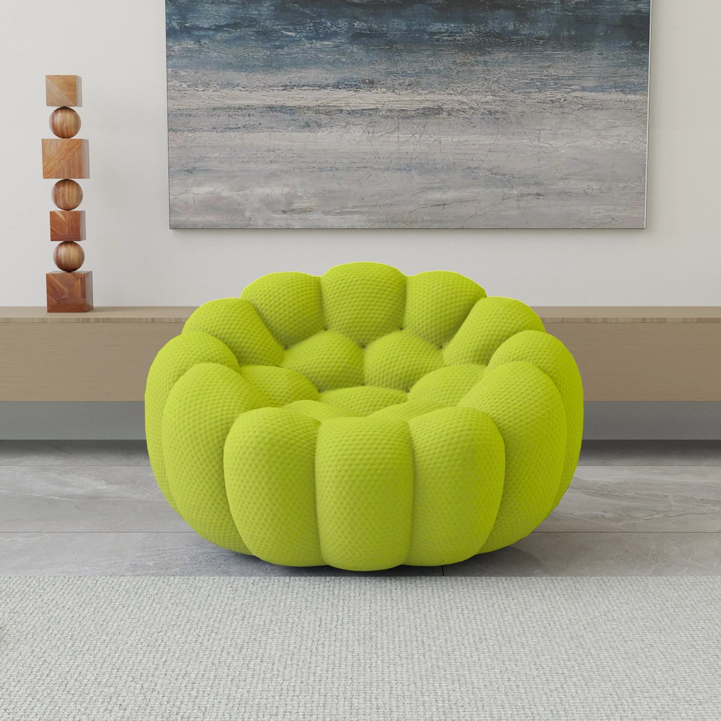Oversized Football-Shaped Boneless Bubble Chair