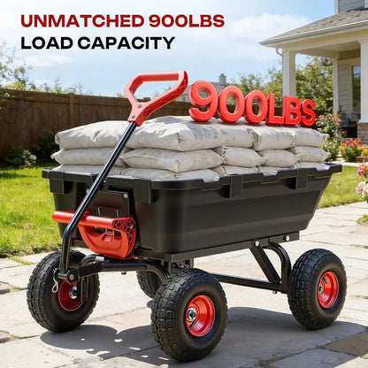900LB Capacity Heavy-Duty Garden Dump Cart