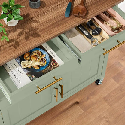 36in Large Rolling Kitchen Island Cart