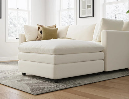 L Shaped Sectional Couch with Ottoman