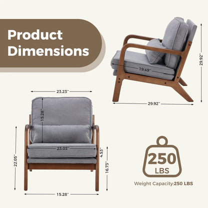 Mid Century Modern Solid Wooden Frame Chair