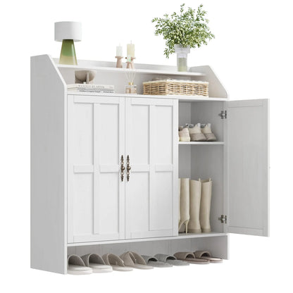 Farmhouse 5-Tier Shoe Cabinet With 3 Doors