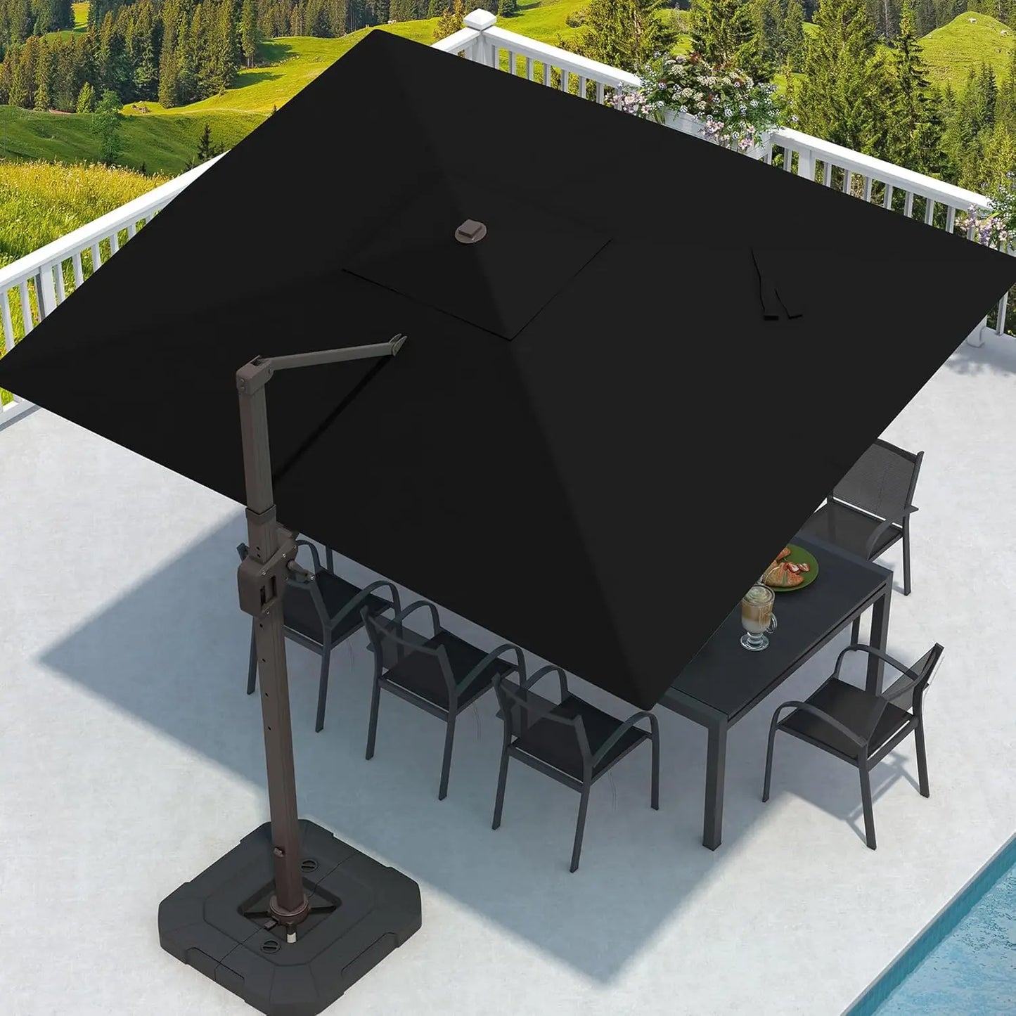 9' X 12' Cantilever Umbrella with Base