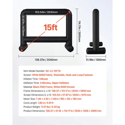 Inflatable Projector Screen with 120W Air Blower