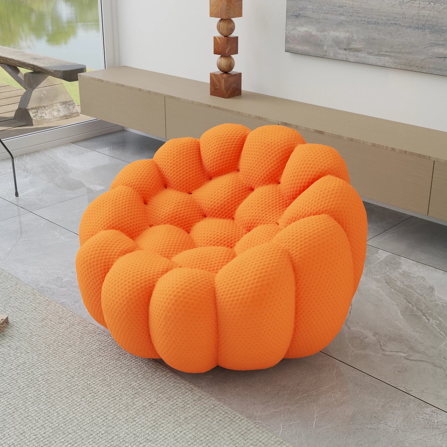 Oversized Football-Shaped Boneless Bubble Chair