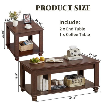 Set of 3 Rustic Farmhouse Wooden  tables
