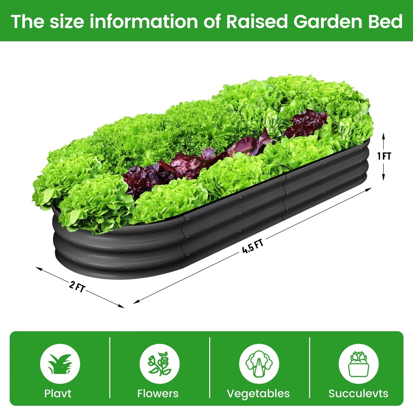 2-Pack Oval Galvanized Raised Garden Bed