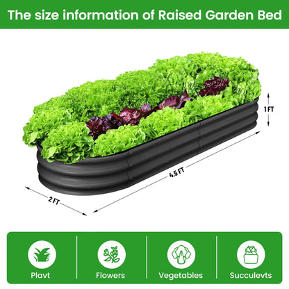 2-Pack Oval Galvanized Raised Garden Bed