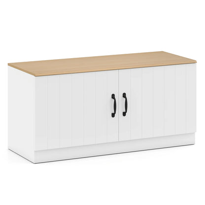 2-Door Shoe Bench with Adjustable Shelves