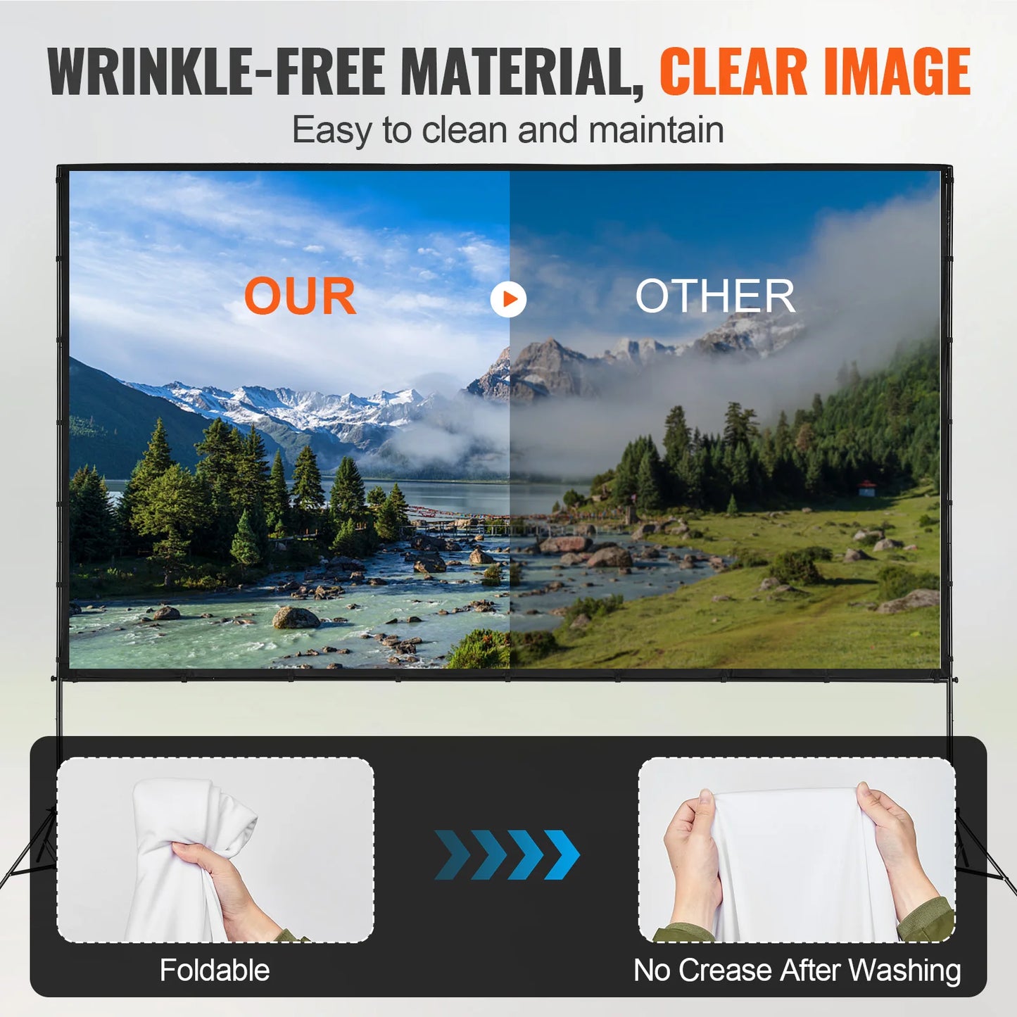Projector Movie Screen w/ Stand 150in