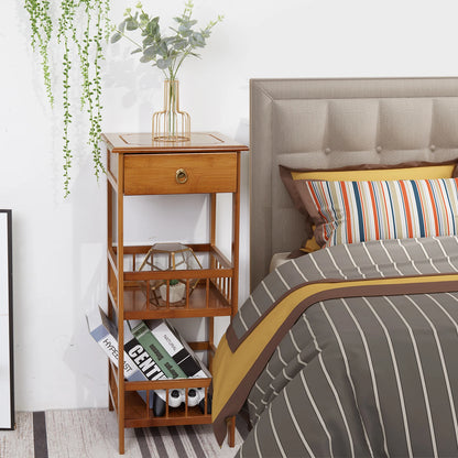 Bamboo Bedside Table  with Drawer