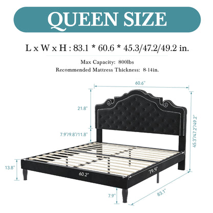 Full/Queen/King Size Velvet Bed Frame