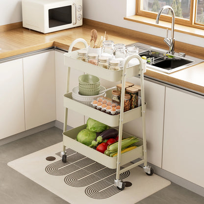 3 Tier Metal  Cart with Lockable Wheels